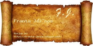 Franta János névjegykártya
