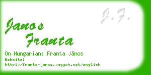 janos franta business card